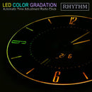 掛け時計 電波時計 壁時計 掛時計 薄型 薄い LED 照明 ライト カレンダー 液晶 見やすい おしゃれ かっこいい スタイリッシュ バー カフェ モード系 リズム製 【納期E】【szo-sh-11-197sr02】