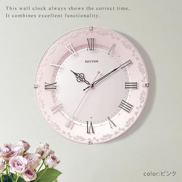 掛け時計 ガーリー 姫系 ロマンチック 女の子 かわいい バラ 薔薇