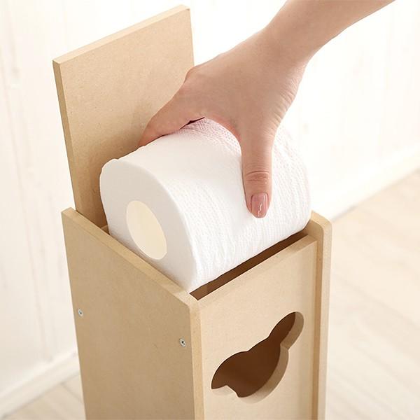 トイレットペーパー 収納 おしゃれ スリム トイレラック トイレ 収納 棚 トイレットペーパーホルダー 木製 【納期E】【szo-sh-12-bstr】