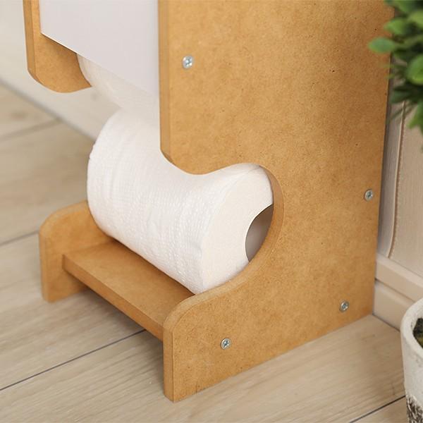 トイレットペーパー 収納 おしゃれ スリム トイレラック トイレ 収納 棚 トイレットペーパーホルダー 木製 【納期E】【szo-sh-12-bstr】
