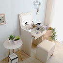 ドレッサー スツール付き 椅子セット 化粧台 ミラー 鏡 収納 引き出し コンセント ミニデスク 机 コンパクト 省スペース 一人暮らし ワンルーム マンション 【納期E】【szo-sh-12-drs】