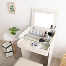 ドレッサー スツール付き 椅子セット 化粧台 ミラー 鏡 収納 引き出し コンセント ミニデスク 机 コンパクト 省スペース 一人暮らし ワンルーム マンション 【納期E】【szo-sh-12-drs】
