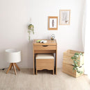ドレッサー スツール付き 椅子セット 化粧台 ミラー 鏡 収納 引き出し コンセント ミニデスク 机 コンパクト 省スペース 一人暮らし ワンルーム マンション 【納期E】【szo-sh-12-drs】