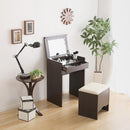 ドレッサー スツール付き 椅子セット 化粧台 ミラー 鏡 収納 引き出し コンセント ミニデスク 机 コンパクト 省スペース 一人暮らし ワンルーム マンション 【納期E】【szo-sh-12-drs】