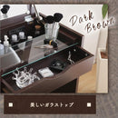 ドレッサー スツール付き 椅子セット 化粧台 ミラー 鏡 収納 引き出し コンセント ミニデスク 机 コンパクト 省スペース 一人暮らし ワンルーム マンション 【納期E】【szo-sh-12-drs】