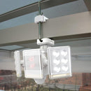 センサーライト 屋外 LEDライト 照明 防犯 ガレージ 倉庫 車庫 玄関 庭 9W 2灯 コンセント式 リモコン 遠隔操作 人感センサー 点灯 防雨 省エネ 角度調整 調節 【納期E】【szo-sh-17-ml01】