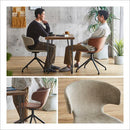 ダイニングチェア 椅子 おしゃれ デザイン ステッチ レザー調 座面 背もたれ カーブ 丸み 形状 フォルム スチール脚 北欧 アメリカン ブラウン 茶色 グレー 【納期E】【szo-sh-23-amr】