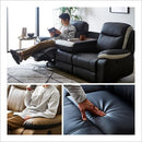 電動ソファ 3人掛け リクライニング 無段階 背もたれ ソファー ポケットコイル ボリューム 厚み フットレスト 足置き 肘掛け 高級感 黒 ブラック 茶色 ブラウン 【納期E】【szo-sh-24-esl-3】