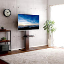 テレビスタンド ハイタイプ スイング式 首振り 棚付き | テレビ台 TVスタンド 角度調整 配線 コード 裏側 目隠し 背面 壁 ウォールディスプレイ 見やすい 棚 【納期C】【szo-swat-h-twat】