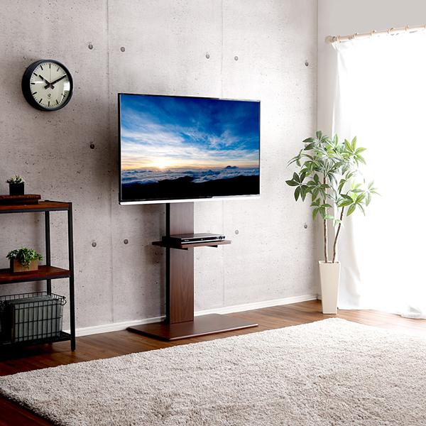 テレビスタンド ハイタイプ スイング式 首振り 棚付き | テレビ台 TVスタンド 角度調整 配線 コード 裏側 目隠し 背面 壁 ウォールディスプレイ 見やすい 棚 【納期C】【szo-swat-h-twat】