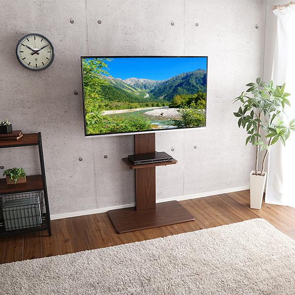 テレビスタンド ハイタイプ スイング式 首振り 棚付き | テレビ台 TVスタンド 角度調整 配線 コード 裏側 目隠し 背面 壁 ウォールディスプレイ 見やすい 棚 【納期C】【szo-swat-h-twat】