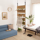 ラダーラック つっぱり収納 突っ張りラック 天井 床 ツッパリ 傷防止 壁面 収納 おしゃれ 賃貸 マンション 新築 穴あけない 棚板 間仕切り 西海岸風 カフェ風 【納期C】【szo-tlr-80】