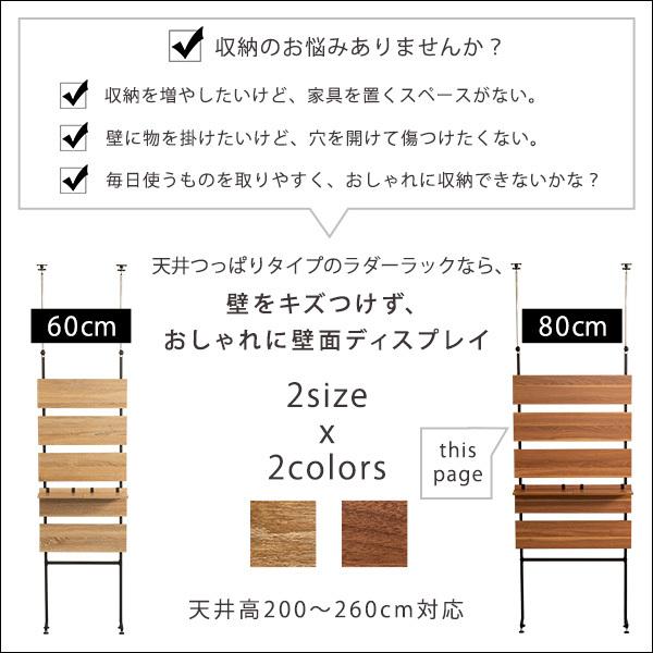 ラダーラック つっぱり収納 突っ張りラック 天井 床 ツッパリ 傷防止 壁面 収納 おしゃれ 賃貸 マンション 新築 穴あけない 棚板 間仕切り 西海岸風 カフェ風 【納期C】【szo-tlr-80】