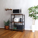 レンジ台 幅60cm スリム 小型 ミニ 小さい サイズ レンジラック 電子レンジ棚 3段 おしゃれ スライドトレー オープンラック 収納 ナチュラル インテリア 北欧 【納期C】【szo-vad-rl】