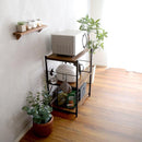 レンジ台 幅60cm スリム 小型 ミニ 小さい サイズ レンジラック 電子レンジ棚 3段 おしゃれ スライドトレー オープンラック 収納 ナチュラル インテリア 北欧 【納期C】【szo-vad-rl】