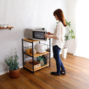 レンジ台 幅60cm スリム 小型 ミニ 小さい サイズ レンジラック 電子レンジ棚 3段 おしゃれ スライドトレー オープンラック 収納 ナチュラル インテリア 北欧 【納期C】【szo-vad-rl】