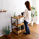 レンジ台 幅60cm スリム 小型 ミニ 小さい サイズ レンジラック 電子レンジ棚 3段 おしゃれ スライドトレー オープンラック 収納 ナチュラル インテリア 北欧 【納期C】【szo-vad-rl】