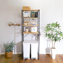 ゴミ箱上ラック 電子レンジ台 幅60cm スリム レンジラック 4段 おしゃれ スライドトレー オープンラック 棚 収納 おしゃれ ナチュラル インテリア 北欧 【納期C】【szo-vad-t2r】