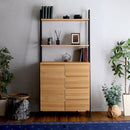 収納棚 ラック チェスト 扉 オープンラック 引き出し 北欧 ナチュラル ブルックリン おしゃれ ディスプレイ 見せる収納 棚板 タンス スチール 木目柄 カフェ風 【納期A】【szo-vcr-hd】