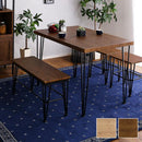 ダイニングセット ダイニングテーブル ベンチ チェアー 4点セット 椅子 腰掛け 北欧 おしゃれ ナチュラル 木目 4人掛け 四人用 スチール 西海岸 カフェ風 組立式 【納期C】【szo-vdcb-4】