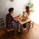 ダイニングセット 3点セット ダイニングテーブル ダイニングチェア テーブル 椅子 おしゃれ ビンテージ風 木目 スチール脚 西海岸風 ナチュラル カフェ風 【納期A】【szo-vds-3】