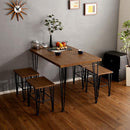 ダイニングセット 5点セット ダイニングテーブル ダイニングチェア テーブル 椅子 ビンテージ風 ヴィンテージ調 木目 スチール脚 西海岸風 ナチュラル カフェ風 【納期A】【szo-vds-5】