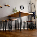 ダイニングセット 5点セット ダイニングテーブル ダイニングチェア テーブル 椅子 ビンテージ風 ヴィンテージ調 木目 スチール脚 西海岸風 ナチュラル カフェ風 【納期A】【szo-vds-5】