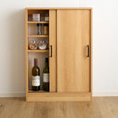 カウンター下収納 引き戸 薄型 スリム おしゃれ ビンテージ風 約90cm幅 高さ85cm 木目 北欧 ナチュラル カフェ風 モダン レトロ 可動棚 壁寄せ 目隠し 収納棚 【納期C】【szo-vkss-9015】