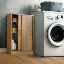 カウンター下収納 引き戸 薄型 スリム おしゃれ ビンテージ風 約90cm幅 高さ85cm 木目 北欧 ナチュラル カフェ風 モダン レトロ 可動棚 壁寄せ 目隠し 収納棚 【納期C】【szo-vkss-9015】