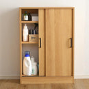 カウンター下収納 引き戸 約90cm幅 高さ85cm 壁寄せ 目隠し 収納棚 薄型 スリム おしゃれ ビンテージ風 木目 北欧 ナチュラル カフェ風 モダン レトロ 可動棚 【納期C】【szo-vkss-9020】