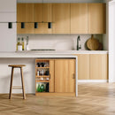 カウンター下収納 引き戸 約90cm幅 高さ85cm 壁寄せ 目隠し 収納棚 薄型 スリム おしゃれ ビンテージ風 木目 北欧 ナチュラル カフェ風 モダン レトロ 可動棚 【納期C】【szo-vkss-9020】