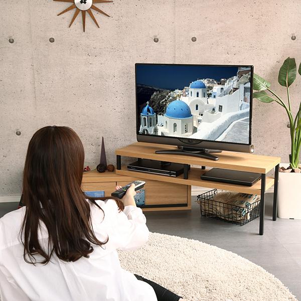 テレビ台 完成品 テレビボード ローボード TV台 テレビ置き 40インチ対応 変形 コーナー 伸縮 レトロ ビンテージ風 カフェ風 おしゃれ 西海岸 インテリア 【納期A】【szo-vr-120ex】