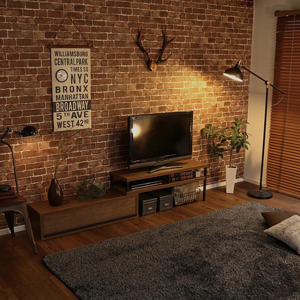 テレビ台 完成品 テレビボード ローボード TV台 テレビ置き 40インチ対応 変形 コーナー 伸縮 レトロ ビンテージ風 カフェ風 おしゃれ 西海岸 インテリア 【納期A】【szo-vr-120ex】