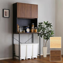 ゴミ箱上ラック 約80cm 幅 食器棚 収納棚 ごみ箱上 キッチン リビング スペース有効活用 家電収納 可動棚 おしゃれ コンセント付き 北欧 西海岸 ビンテージ風 【納期C】【szo-vsk-t30l3】