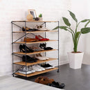 オープンラック 棚 6段 玄関 シューズラック 靴箱 ラック 収納 フリーラック おしゃれ ビンテージ風 北欧 シンプル デザイン キッチン リビング マルチラック 【納期C】【szo-wsr-6】