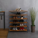 オープンラック 棚 6段 玄関 シューズラック 靴箱 ラック 収納 フリーラック おしゃれ ビンテージ風 北欧 シンプル デザイン キッチン リビング マルチラック 【納期C】【szo-wsr-6】