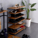 オープンラック 棚 6段 玄関 シューズラック 靴箱 ラック 収納 フリーラック おしゃれ ビンテージ風 北欧 シンプル デザイン キッチン リビング マルチラック 【納期C】【szo-wsr-6】