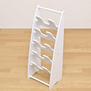 スリッパラック 5段 スリッパ立て スリッパスタンド おしゃれ シンプル 白 ホワイト 茶 ブラウン 玄関 収納 棚 ラック スリッパ用 省スペース コンパクト 【納期B】【ths07wh】