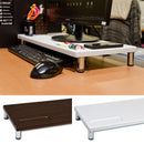 モニター台 パソコン モニタースタンド 卓上 パソコンスタンド PCモニター くぼみ 凹み スリム 低め 低い 薄い 木目 白 ホワイト おしゃれ 北欧 シンプル 便利 【納期B】【ths23wal】