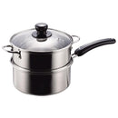 蒸し器 鍋 2段 蒸し鍋 片手鍋 二段 なべ ステンレス IH対応 18cm 【納期A】【toh-211830】