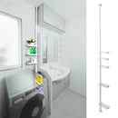 突っ張り収納 ランドリー お風呂場 玄関 リビング つっぱり棒 ラック スリム 傘たて フック 【納期A】【toh-216844】