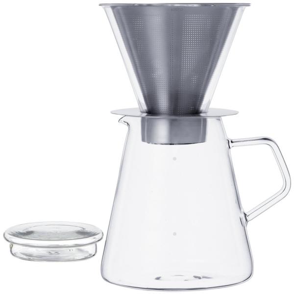 コーヒードリッパー ガラスポット セット ステンレス製フィルター ペーパーレス 抽出 ホットコーヒー アイスコーヒー ジャグ 【納期A】【toh-227360】