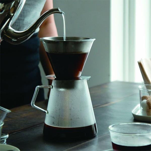 コーヒードリッパー ガラスポット セット ステンレス製フィルター ペーパーレス 抽出 ホットコーヒー アイスコーヒー ジャグ 【納期A】【toh-227360】
