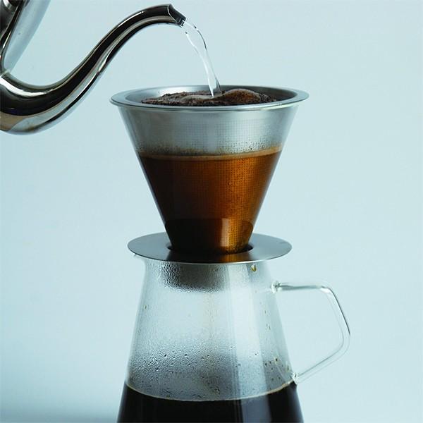 コーヒードリッパー ガラスポット セット ステンレス製フィルター ペーパーレス 抽出 ホットコーヒー アイスコーヒー ジャグ 【納期A】【toh-227360】