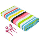 レジャーシート 厚手 クッション レジャーマット ストライプ柄 2.4×2.4m 【納期A】【toh-227485】