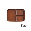 仕切皿 ランチプレート お皿 3つ仕切り 和食器 日本製 おしゃれ 木製風 食洗機 レンジ対応 樹脂製 【納期A】【toh-235143】