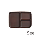 仕切皿 ランチプレート お皿 3つ仕切り 和食器 日本製 おしゃれ 木製風 食洗機 レンジ対応 樹脂製 【納期A】【toh-235143】