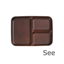 和三つ仕切皿 和皿 仕切り皿 プレート 日本製 おしゃれ 木製風 食洗機 レンジ対応 樹脂製 【納期A】【toh-235147】