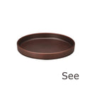 プレート 丸型 フチ付き 和皿 日本製 おしゃれ 木製風 食洗機 レンジ対応 樹脂製 【納期A】【toh-235151】