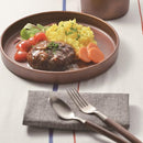 プレート 丸型 フチ付き 和皿 日本製 おしゃれ 木製風 食洗機 レンジ対応 樹脂製 【納期A】【toh-235151】